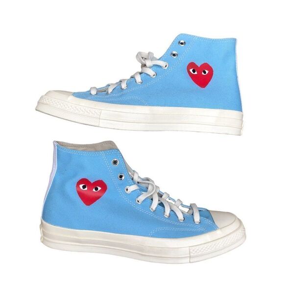 LIMITED Edition CDG Converse X Comme Des Garcons Play Bright Blue Size 11 - Picture 5 of 15